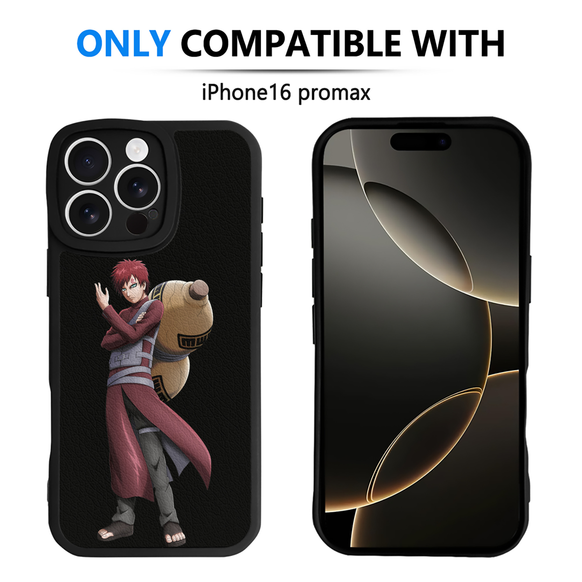 （画像用） NARUTO -ナルト- ガアラ Gaara 【iPhone 16シリーズ対応】シリコンスマホケース（レザー調） 材質：シリコン